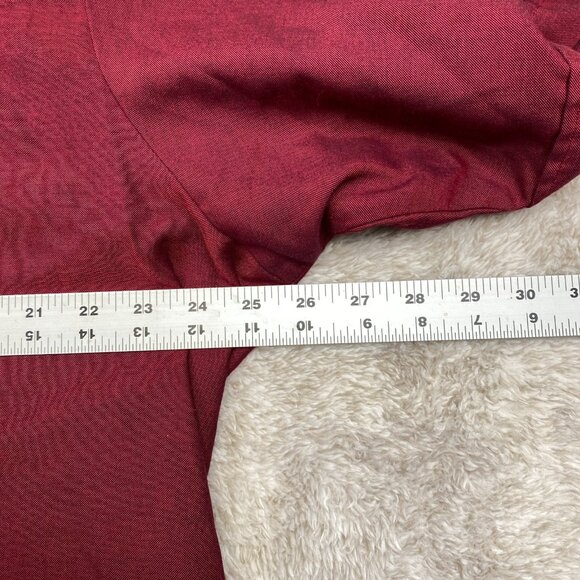 VTG Ely Cattleman Pearl Snap Shirt Mens 17.5 Maroon Western Wrinkle Resistant - Picture 8 of 9